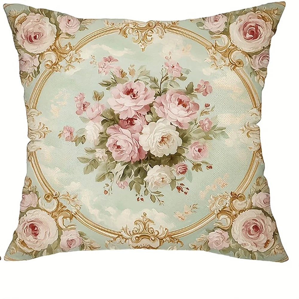 Vintage Rosen Kissenbezug