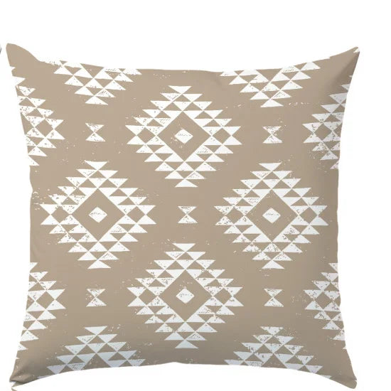 Boho Geometrisch Taupe Kissenbezug