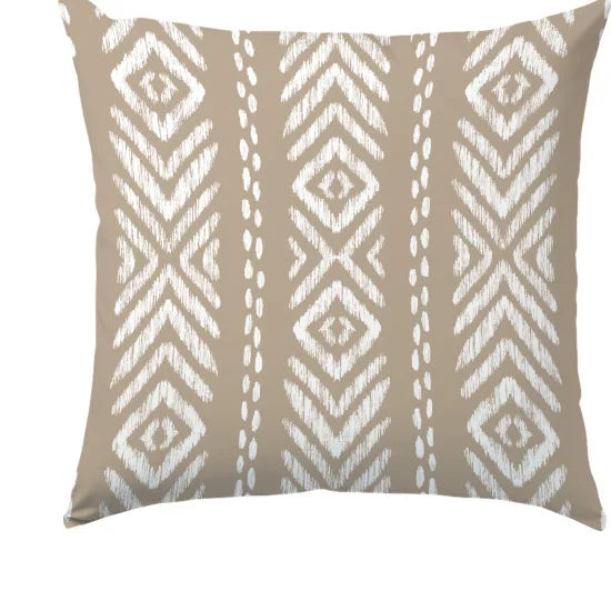 Boho Geometrisch Taupe Kissenbezug