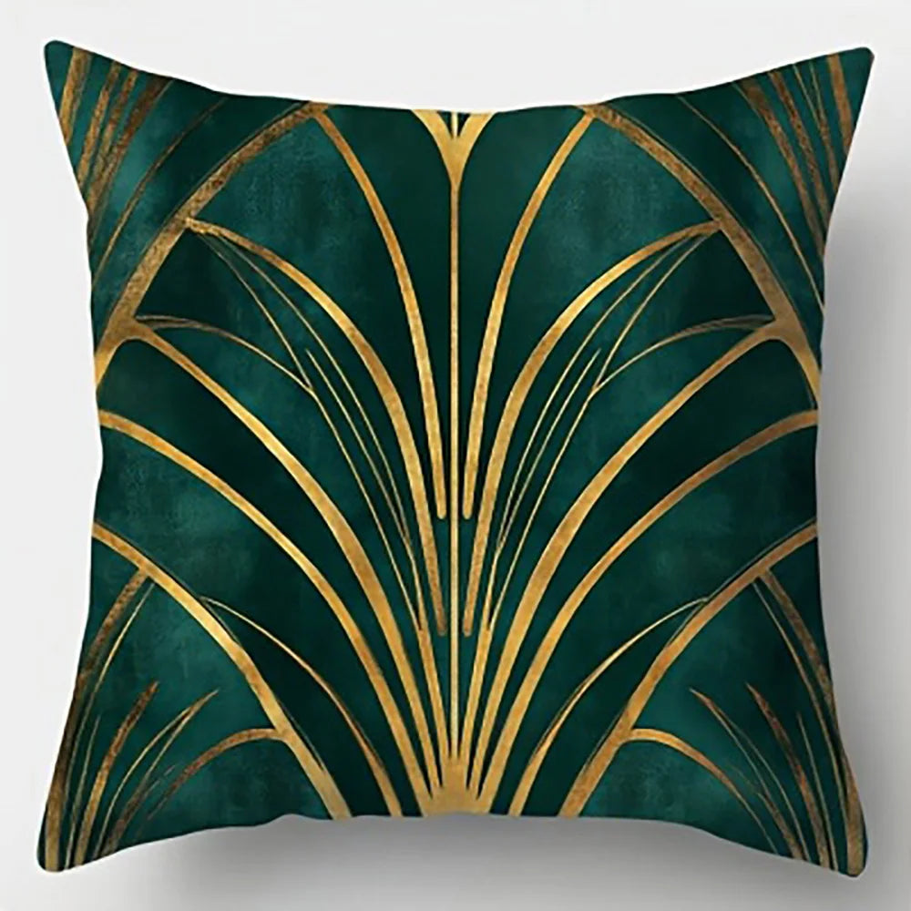 Grün-Gold Art Déco Kissenbezug