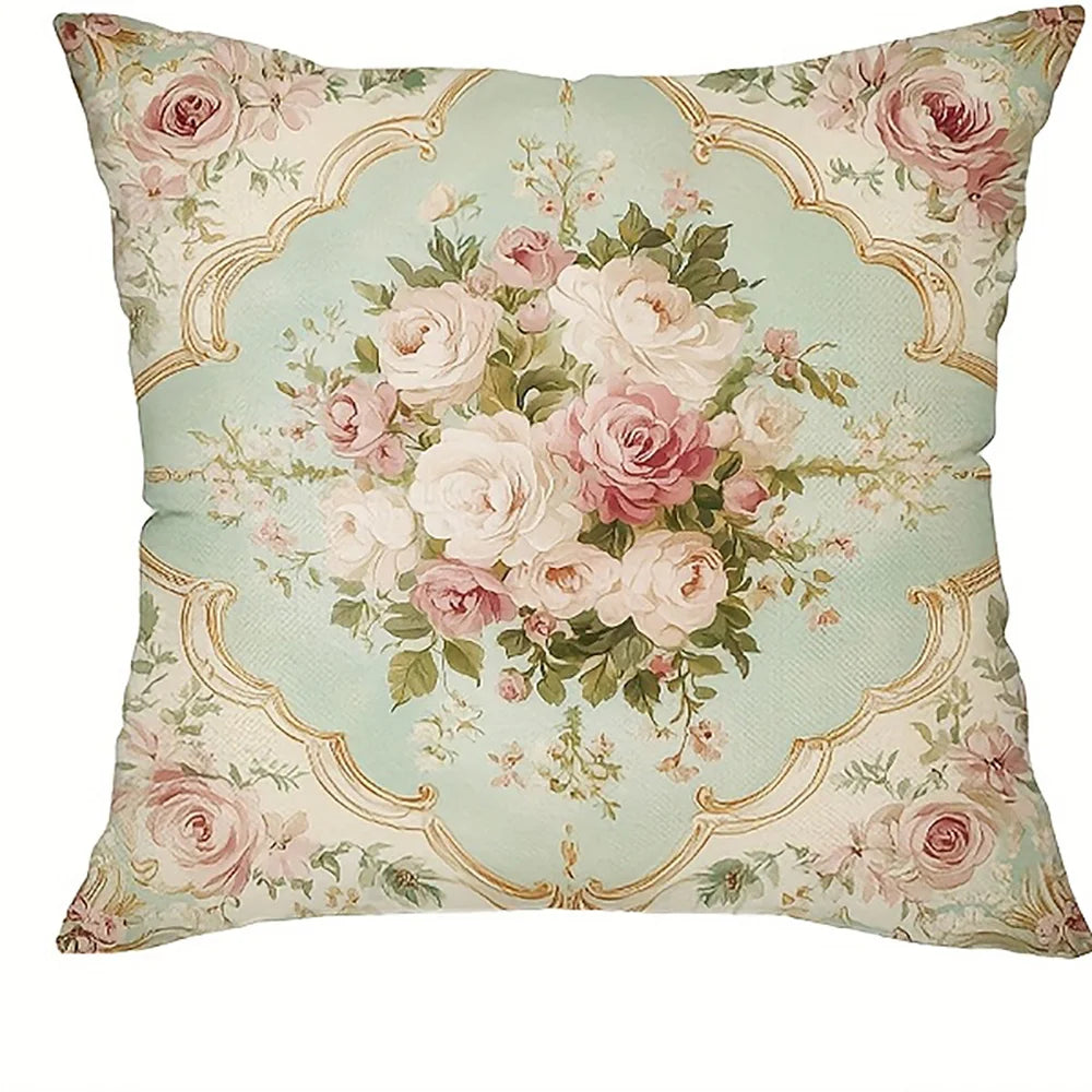 Vintage Rosen Kissenbezug