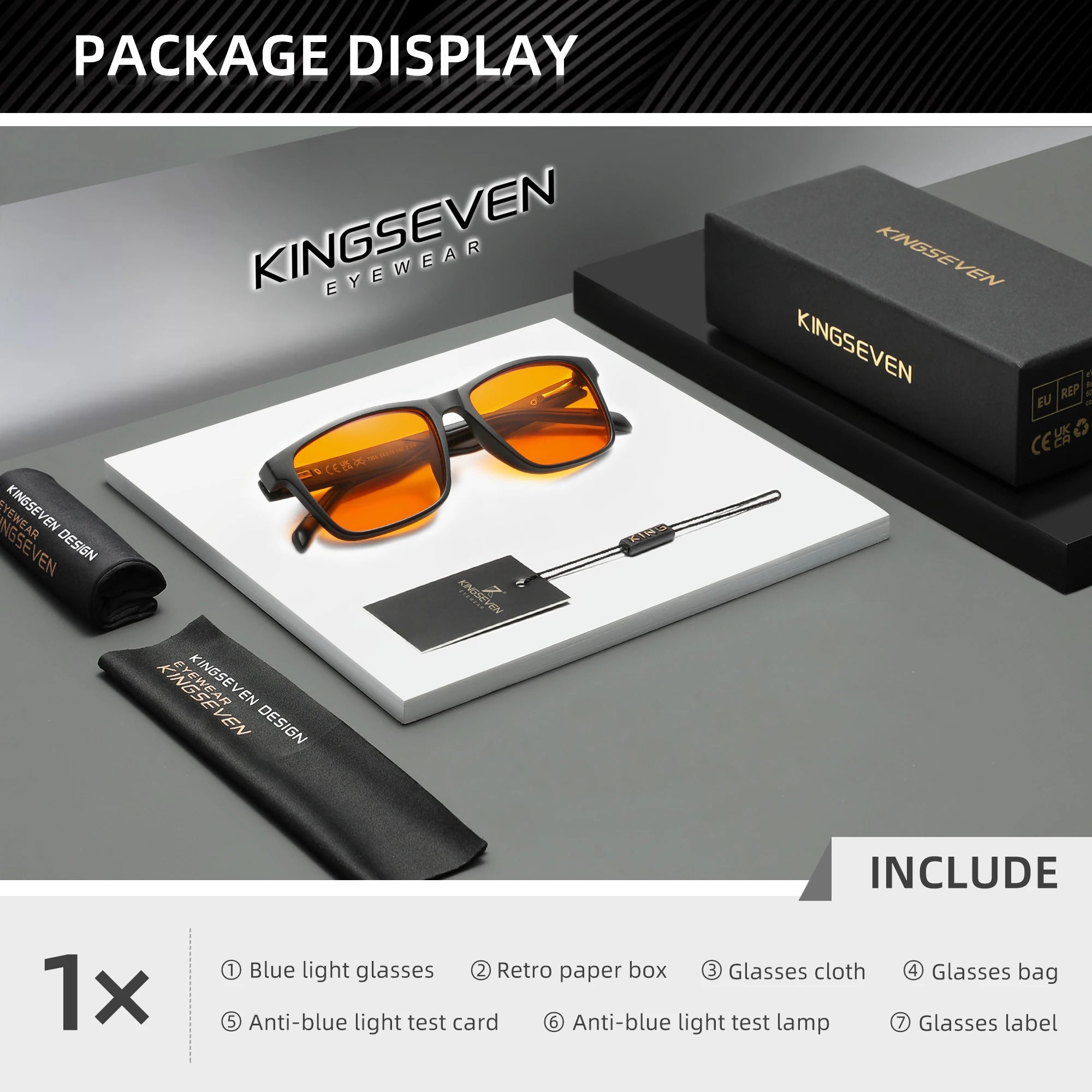 KINGSEVEN Anti-Blue Light Brille