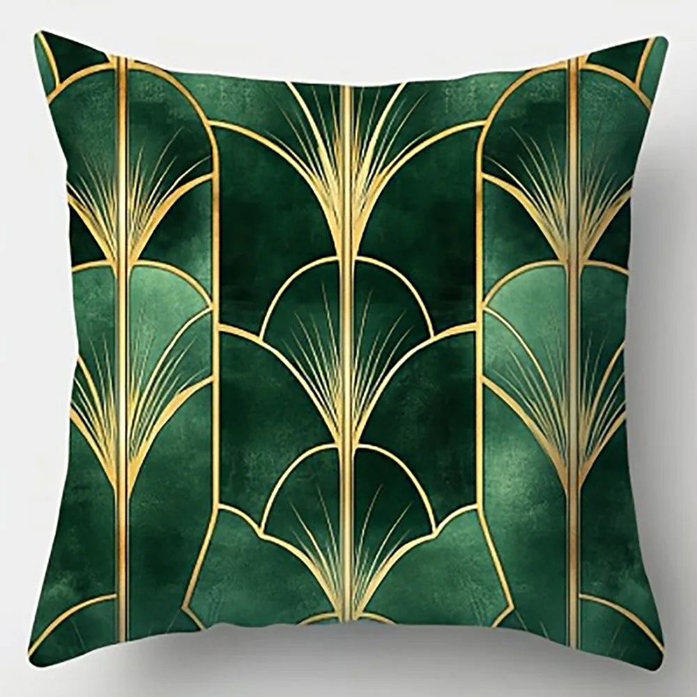 Grün-Gold Art Déco Kissenbezug