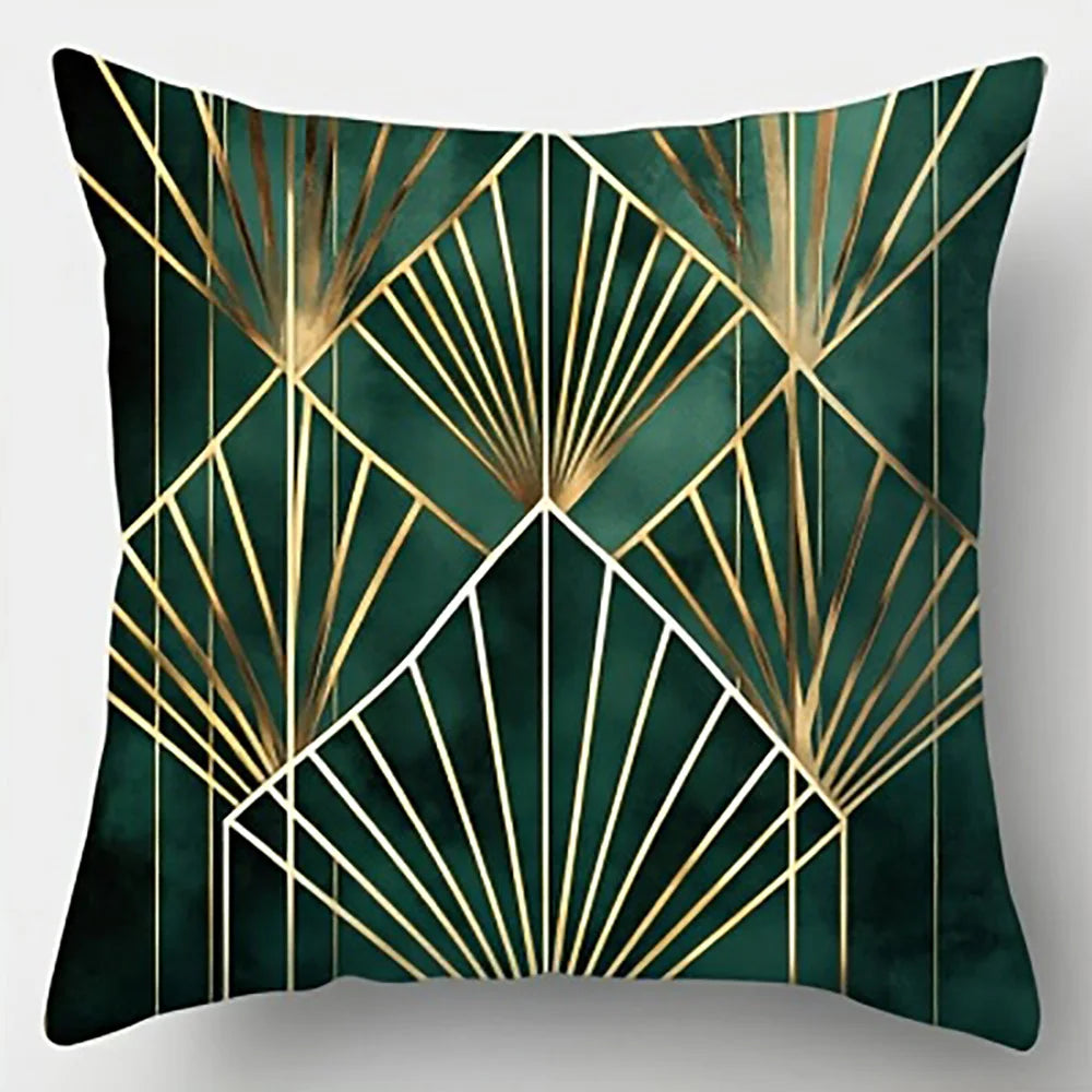 Grün-Gold Art Déco Kissenbezug